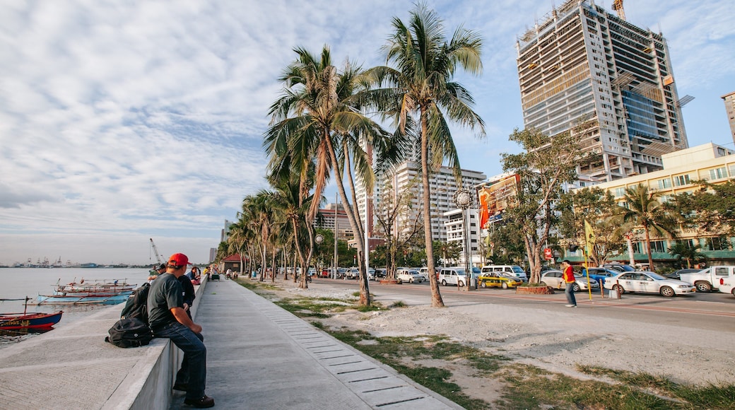 Baywalk featuring a coastal town