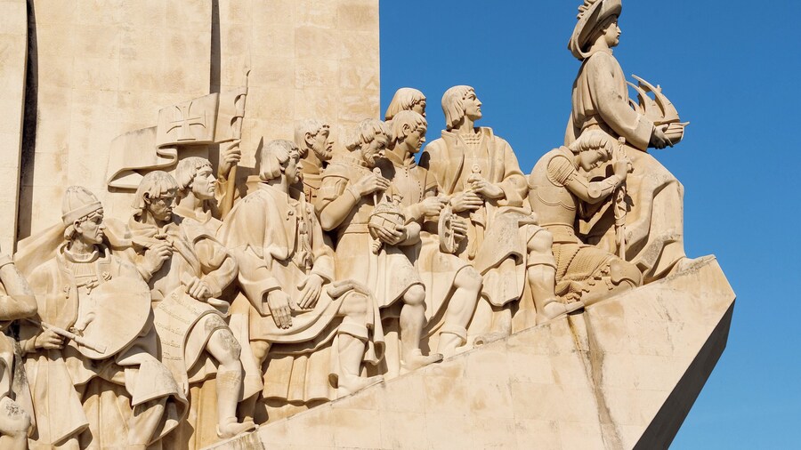 Close up view of the Discovery Monument, Lisbon, Portugal