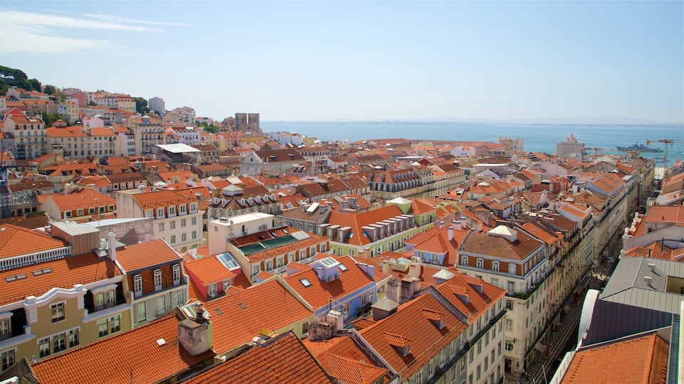 Santa Justa Elevator featuring landscape views, a city and a coastal town