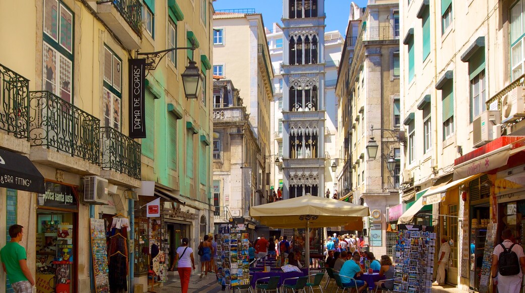 Santa Justa Elevator featuring a city, markets and heritage architecture