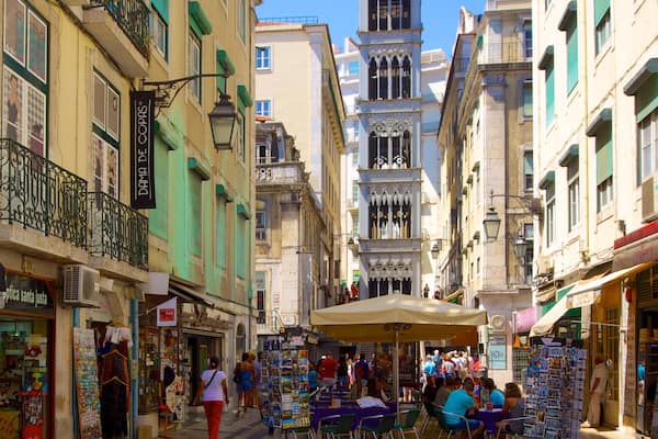 Santa Justa Elevator featuring a city, markets and heritage architecture