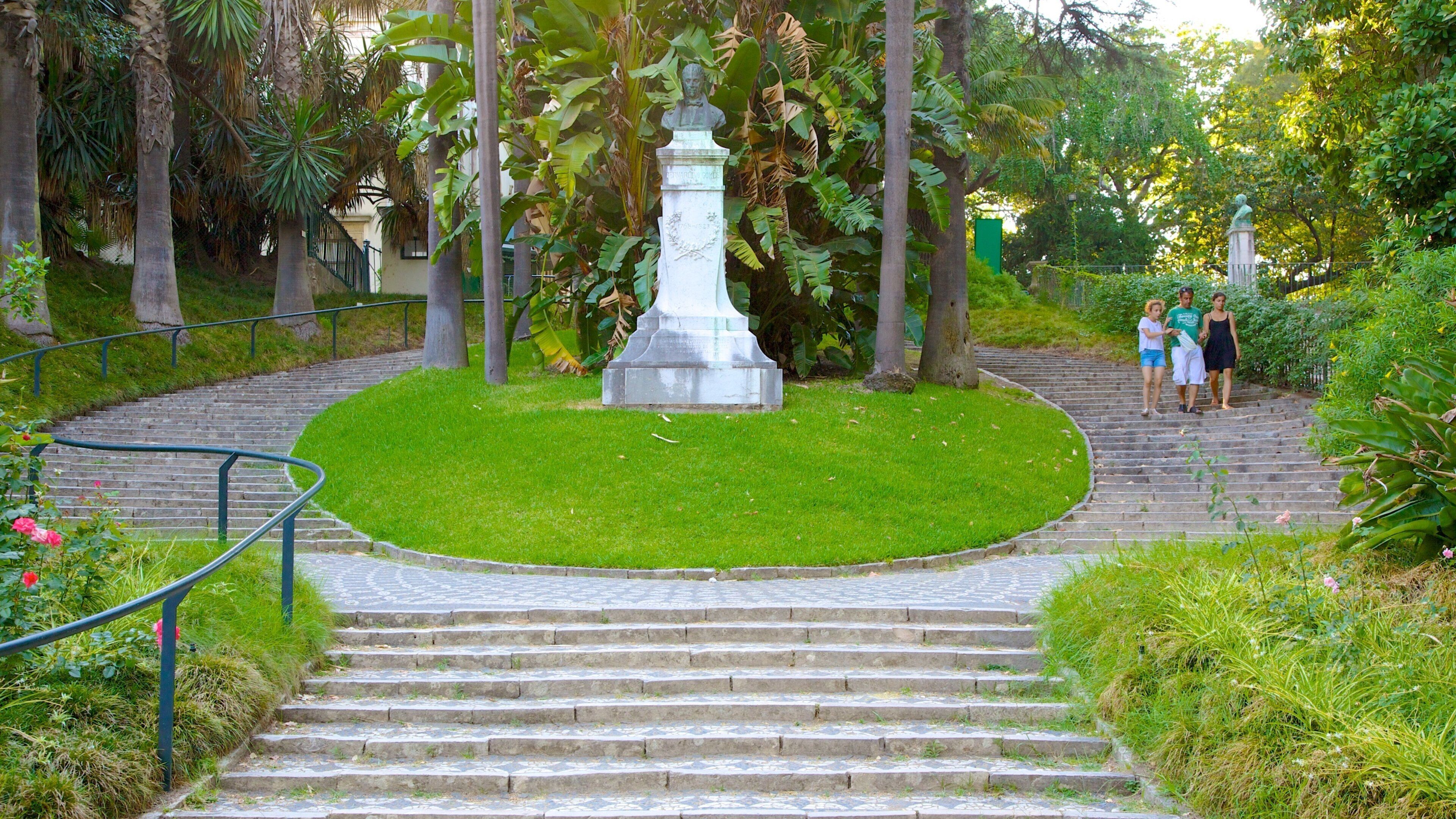 Botaniska Trädgården som visar en park och ett monument