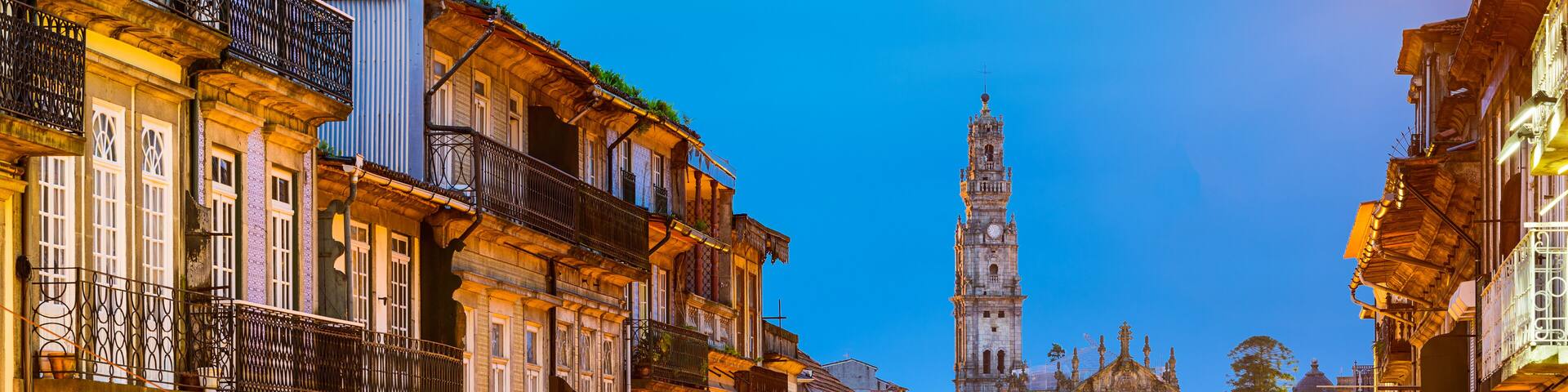 Porto, Portugal cityscape towards Clerigos Church.; Shutterstock ID 250528261