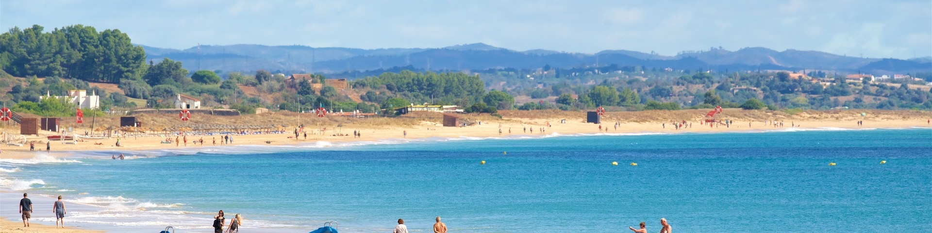 Meia Praia Beach showing a sandy beach and general coastal views