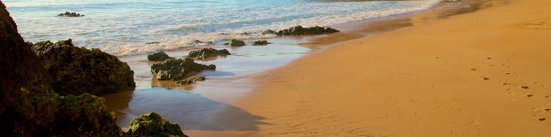 Dona Ana Beach which includes general coastal views, a beach and rugged coastline