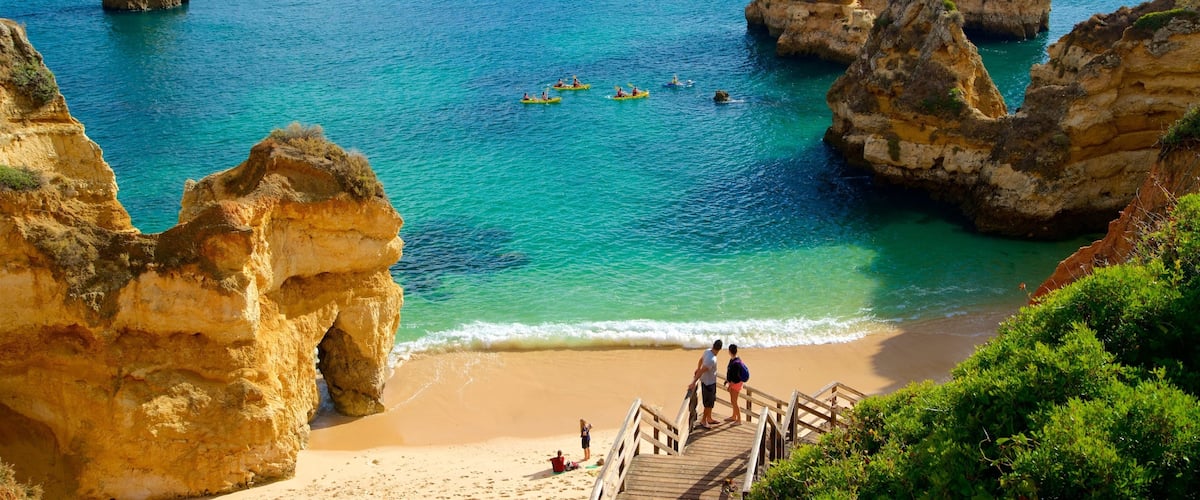 Camilo Beach showing a beach, general coastal views and rugged coastline