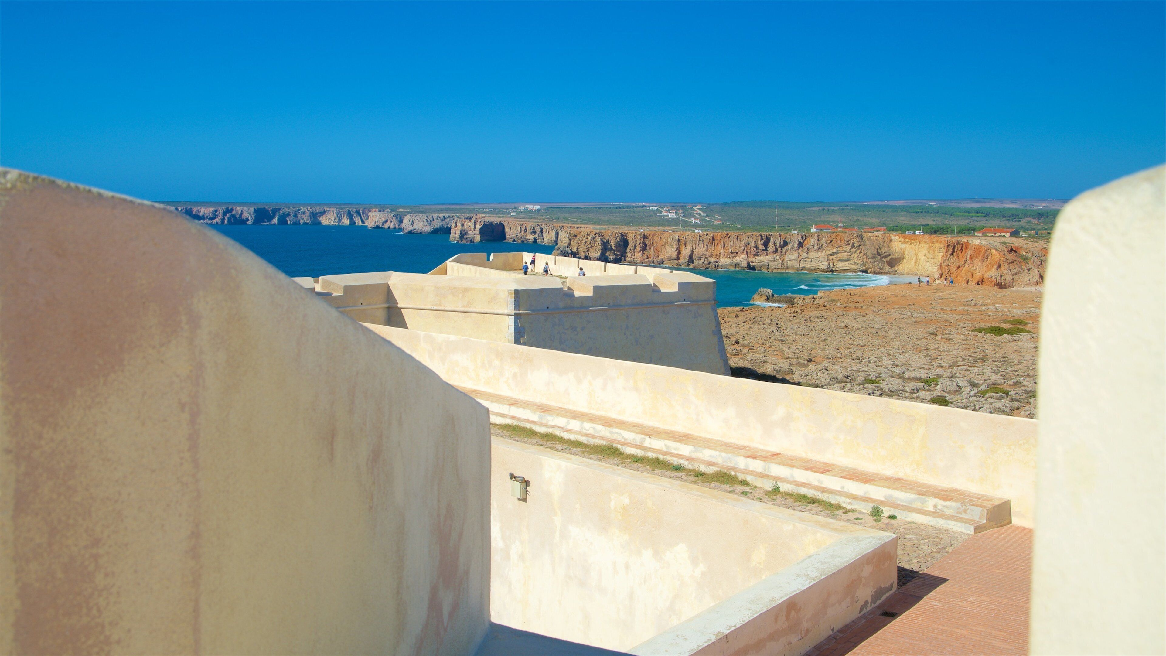 Sagres Fortress which includes rugged coastline and general coastal views
