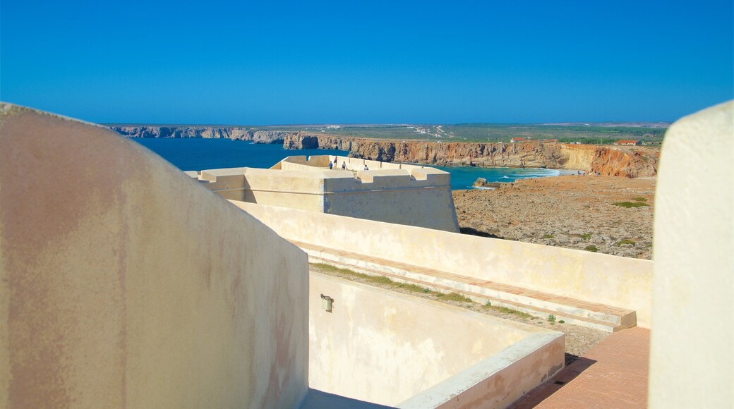 Sagres Fortress which includes rugged coastline and general coastal views