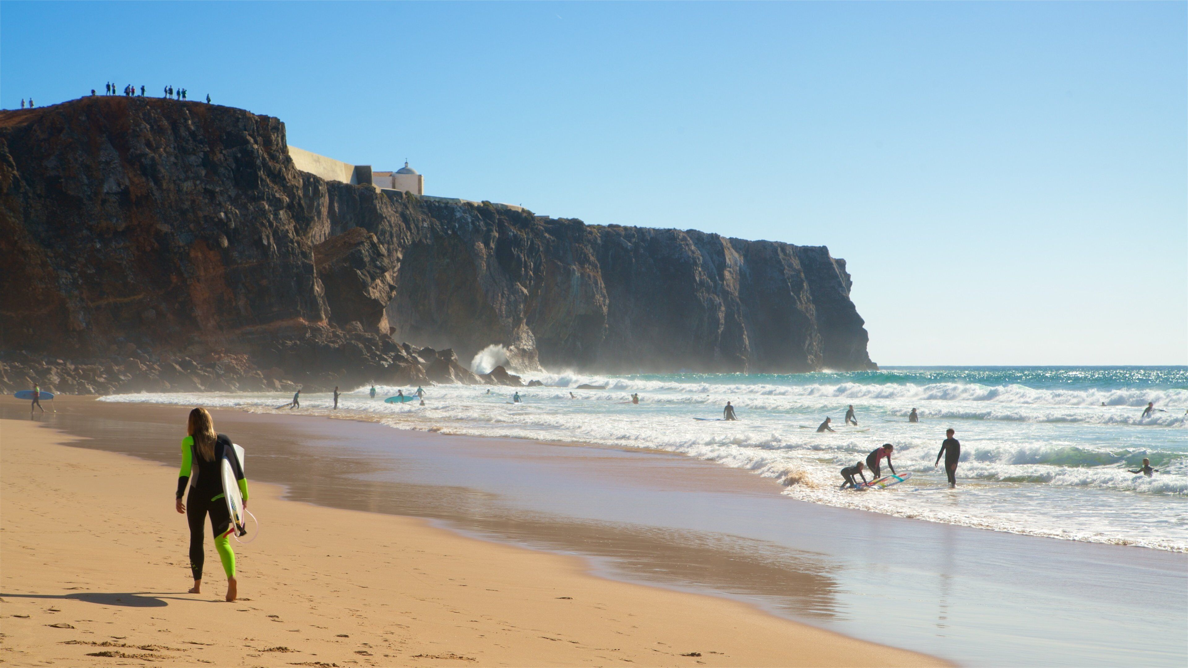 Tonel Beach showing a beach, general coastal views and rugged coastline