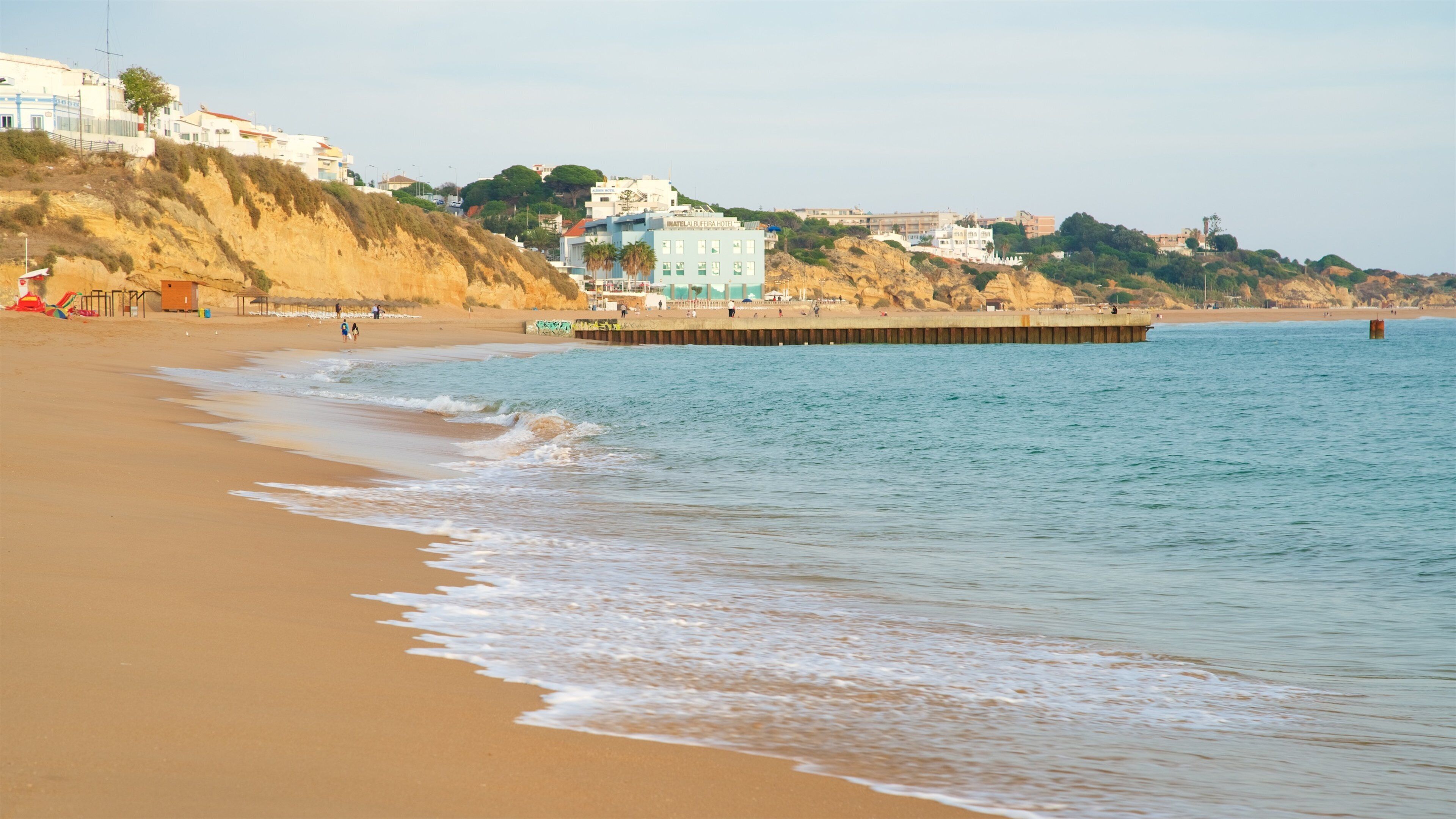 Playa del pescador mostrando vistas de una costa, una playa de arena y una localidad costera