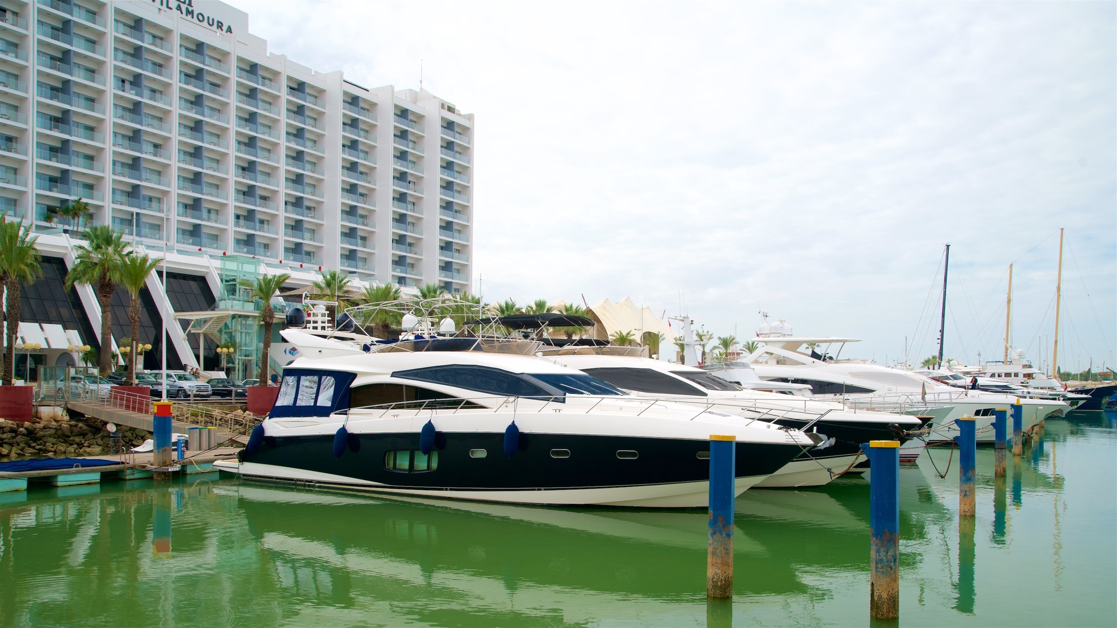 Vilamoura Marina showing a bay or harbor and a city