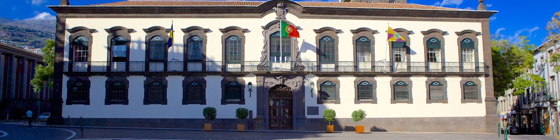 Plaza principal mostrando arquitectura patrimonial, una plaza y un edificio administrativo