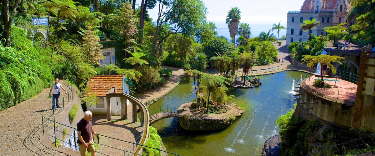 Monte Palace Gardens which includes a garden and a pond