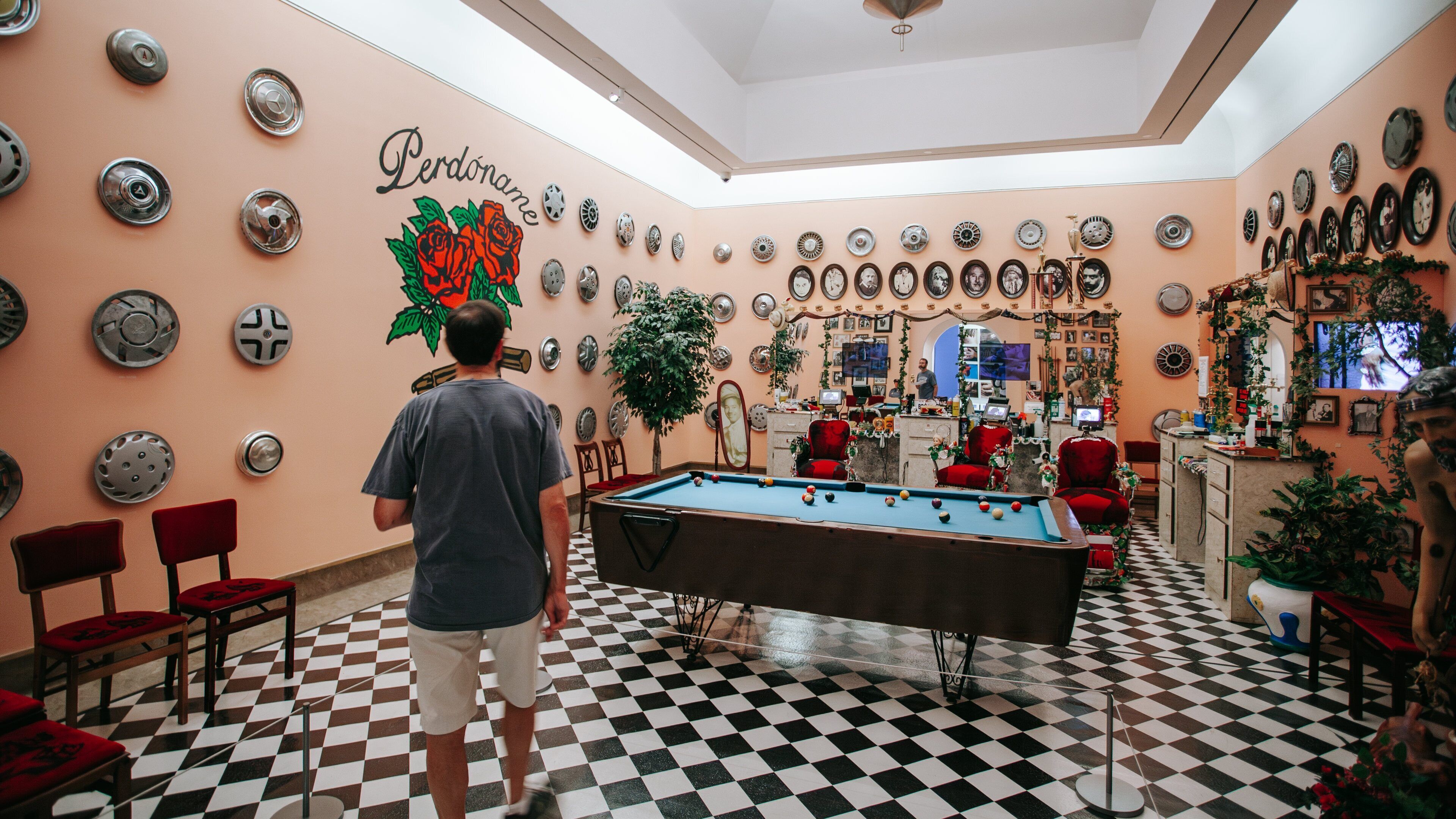 Museo de Arte de Puerto Rico featuring interior views as well as an individual male