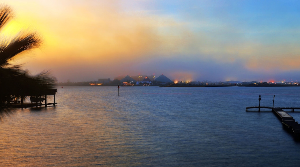 View towards Moody gardens in Galveston, Texas
