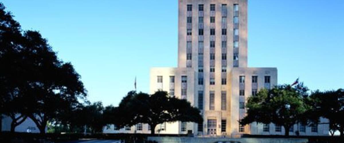 Houston City Hall and Its Reflection