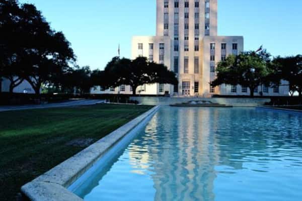 Houston City Hall and Its Reflection
