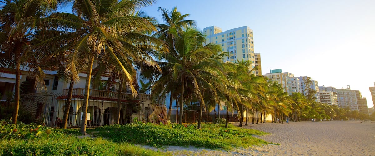 San Juan inclusief een strand, een stad en tropische uitzichten