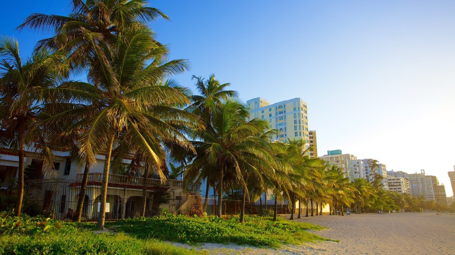San Juan ofreciendo una ciudad, una playa de arena y escenas tropicales