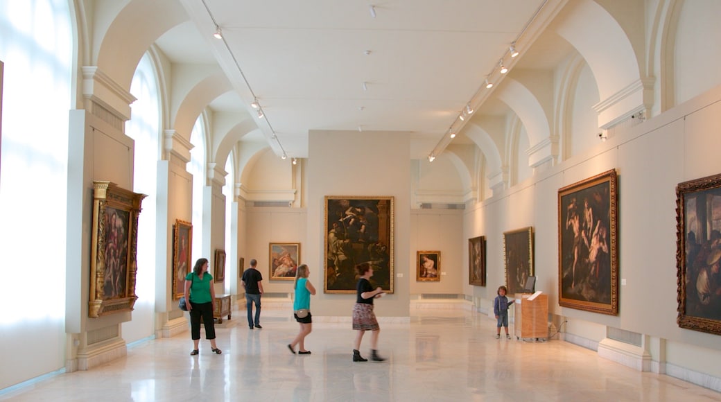 National Museum of Art of Romania showing art and interior views as well as a small group of people