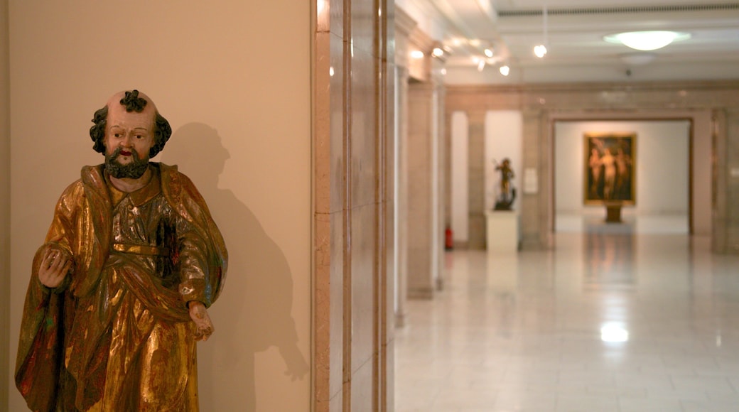 National Museum of Art of Romania which includes a statue or sculpture and interior views