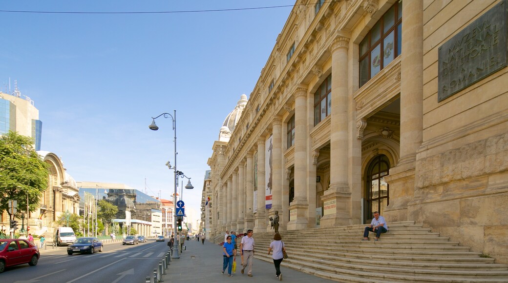 National Museum of Romanian History showing a city, street scenes and heritage architecture