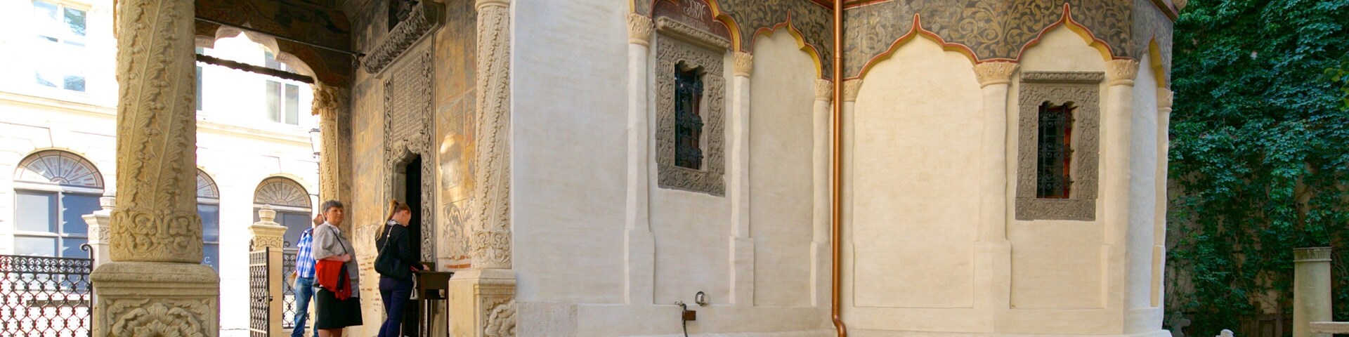 Stavropoleos Church showing heritage architecture and a church or cathedral