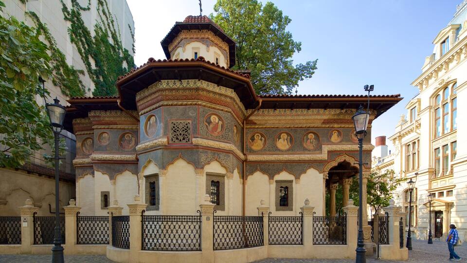 Stavropoleos Church featuring heritage architecture and a church or cathedral