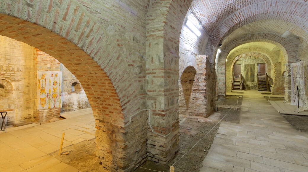 Curtea Veche showing heritage elements, château or palace and interior views