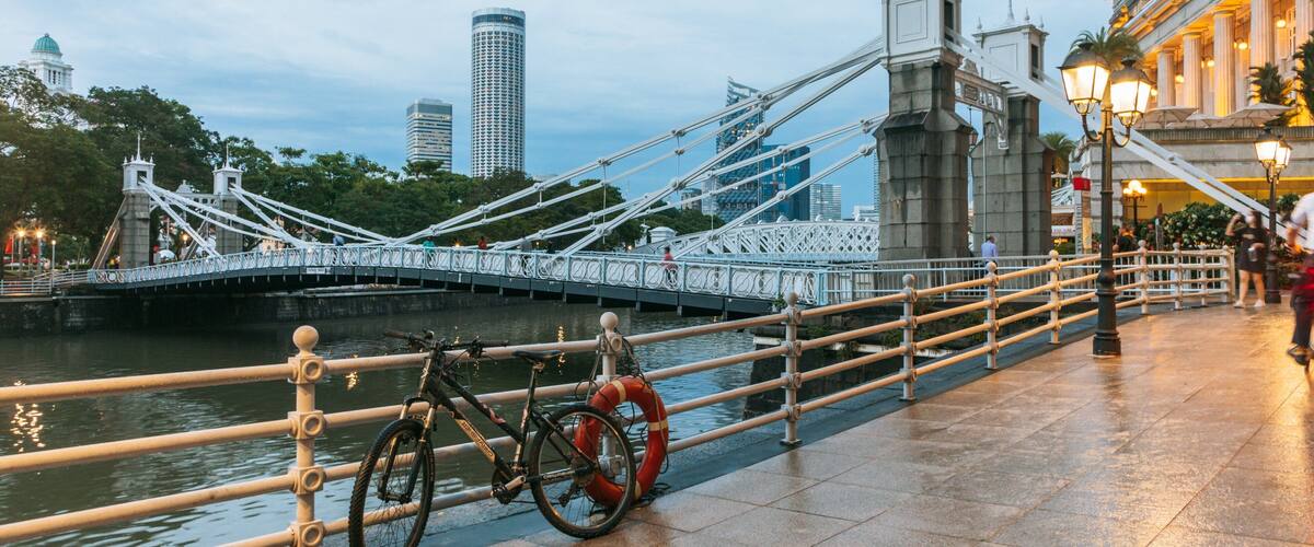 Cavenagh Bridge showing a river or creek and a bridge