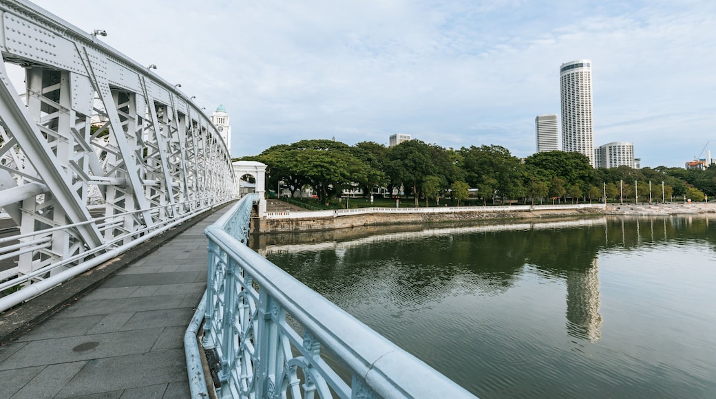 Cavenagh Bridge featuring a bridge and a river or creek
