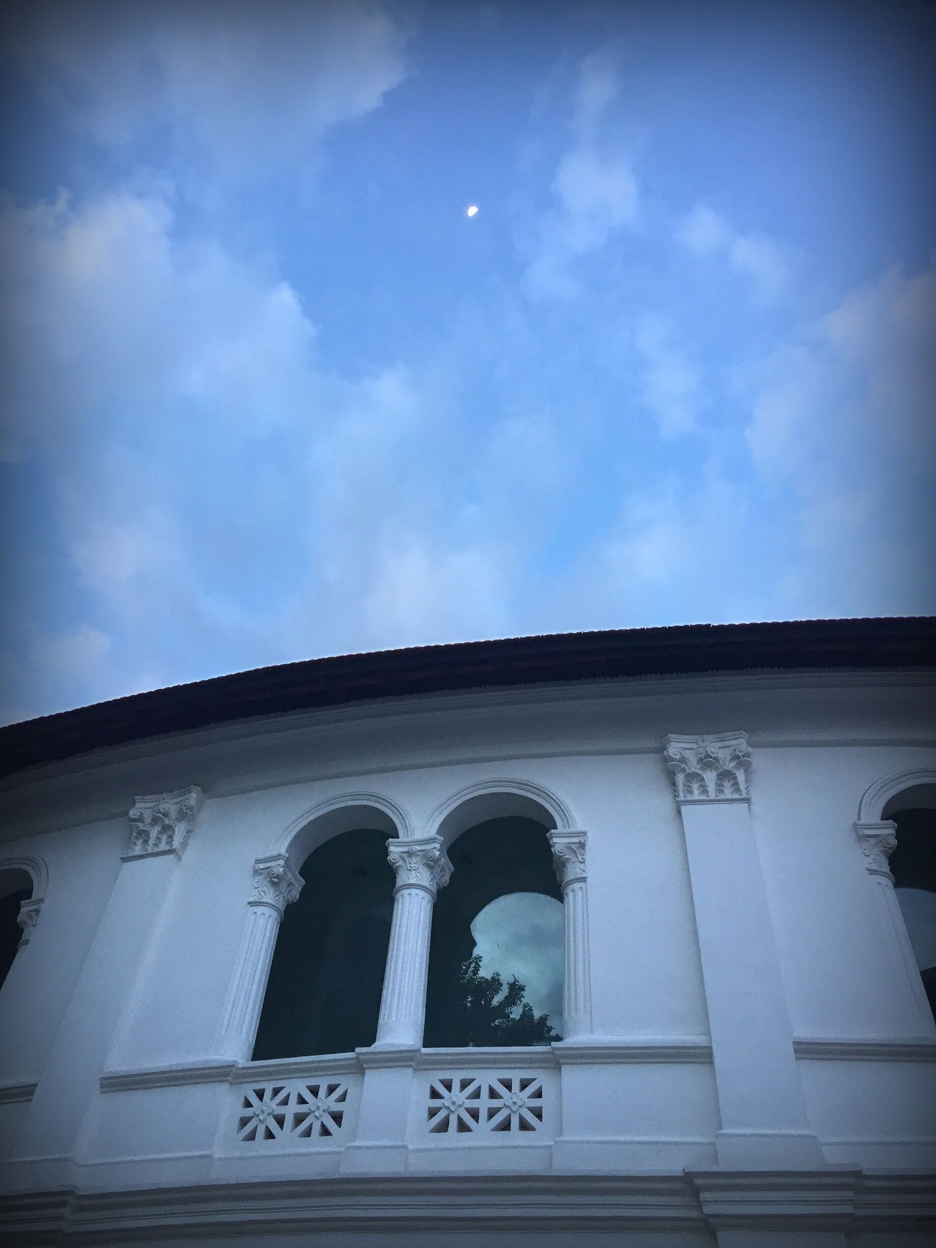 Rising as the moon sets before the sun rises.