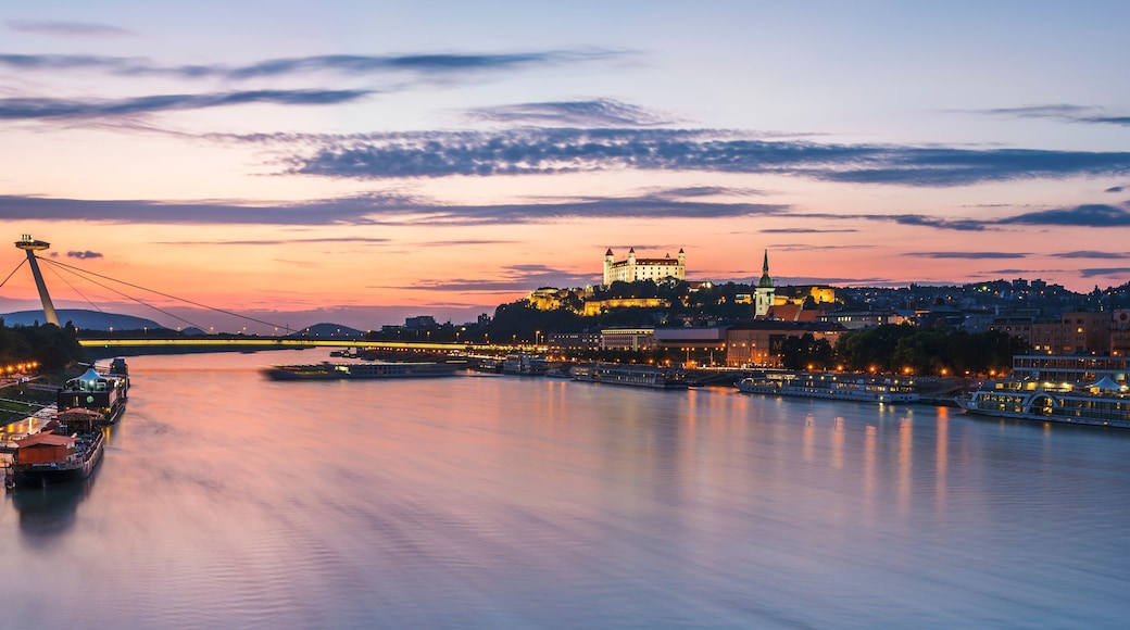 Beautiful summer sunset over Bratislava (Slovakia, Europe)