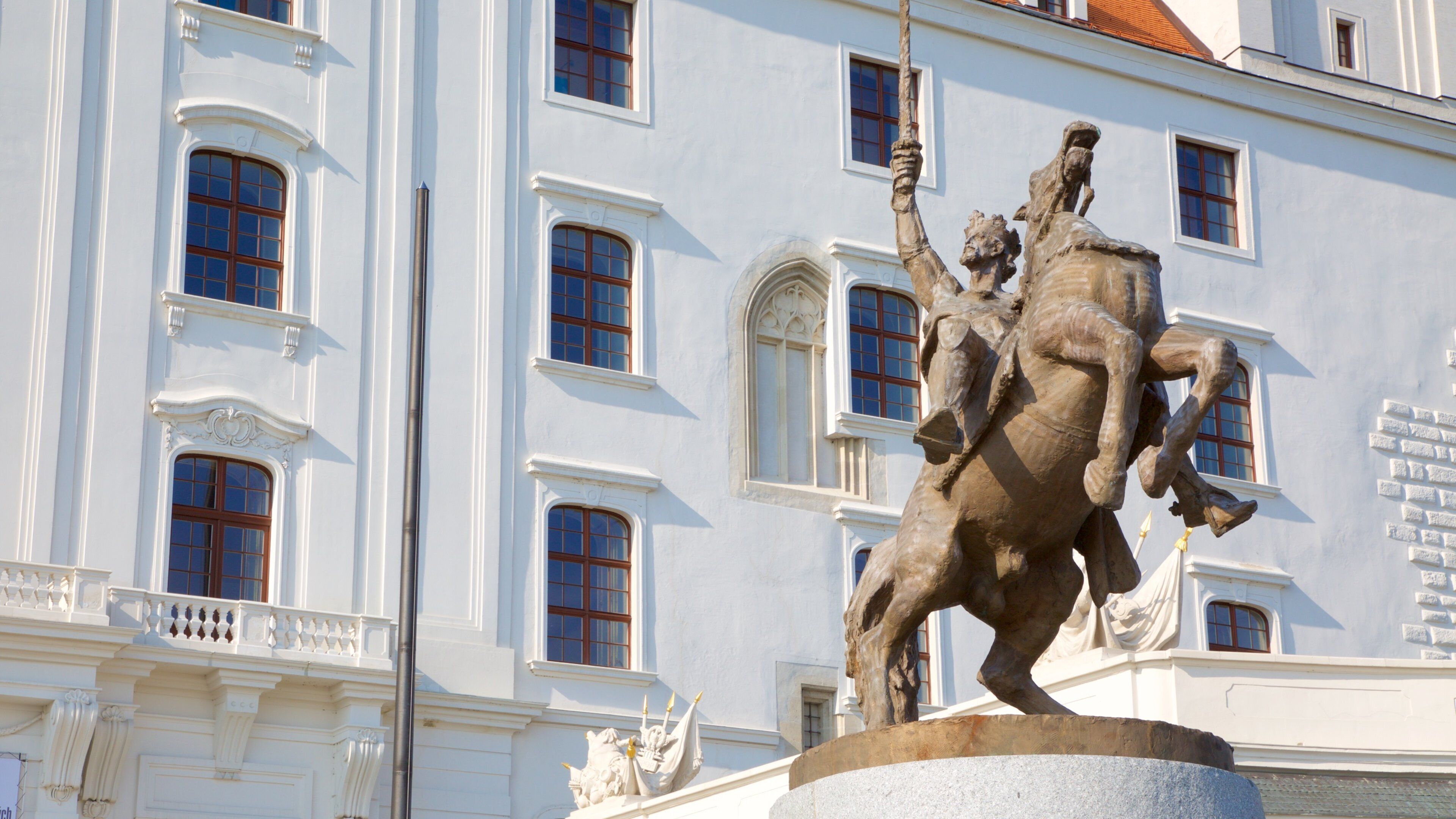 Bratislava Castle which includes a statue or sculpture