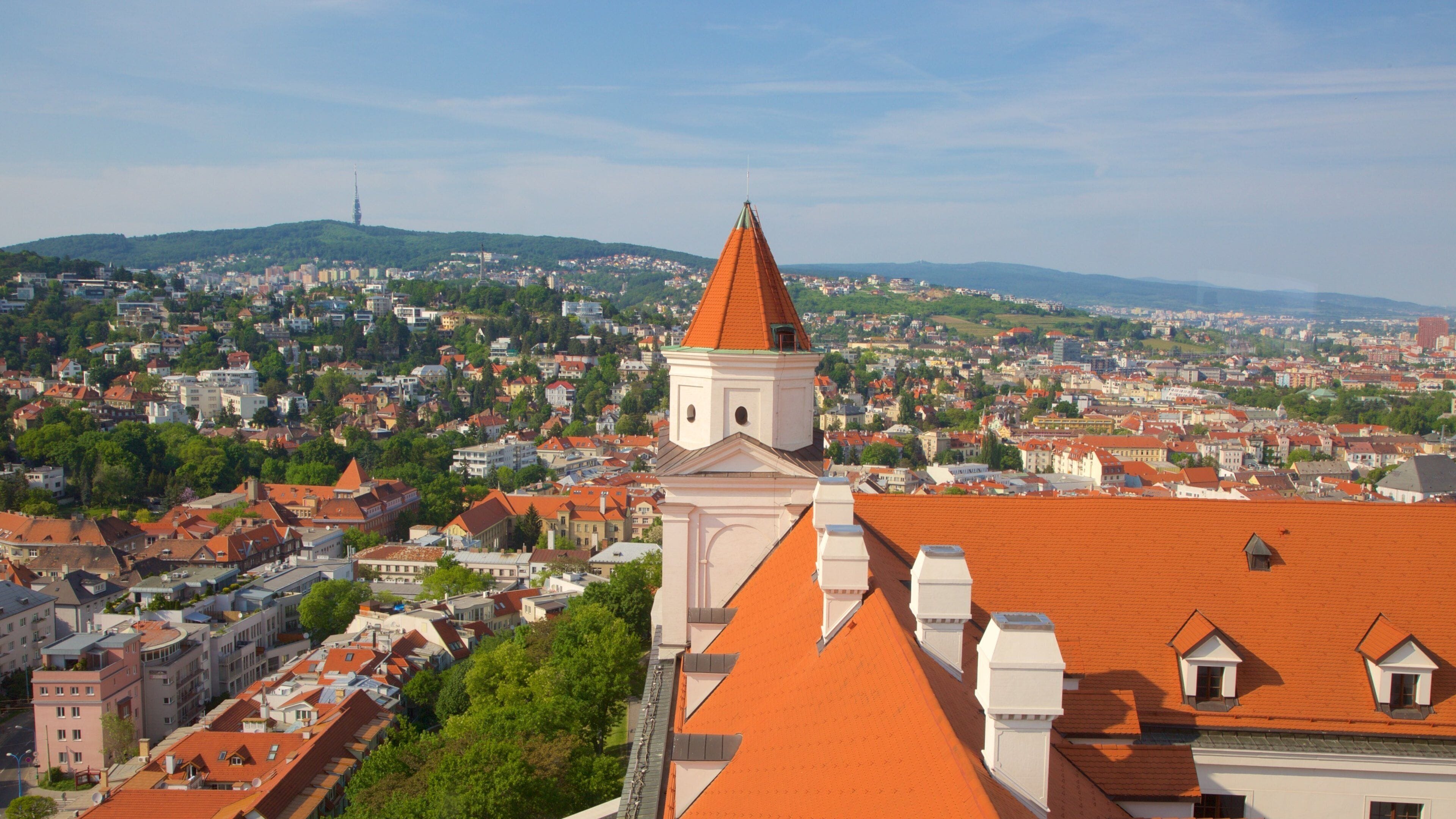 Bratislava Castle showing a castle and a city
