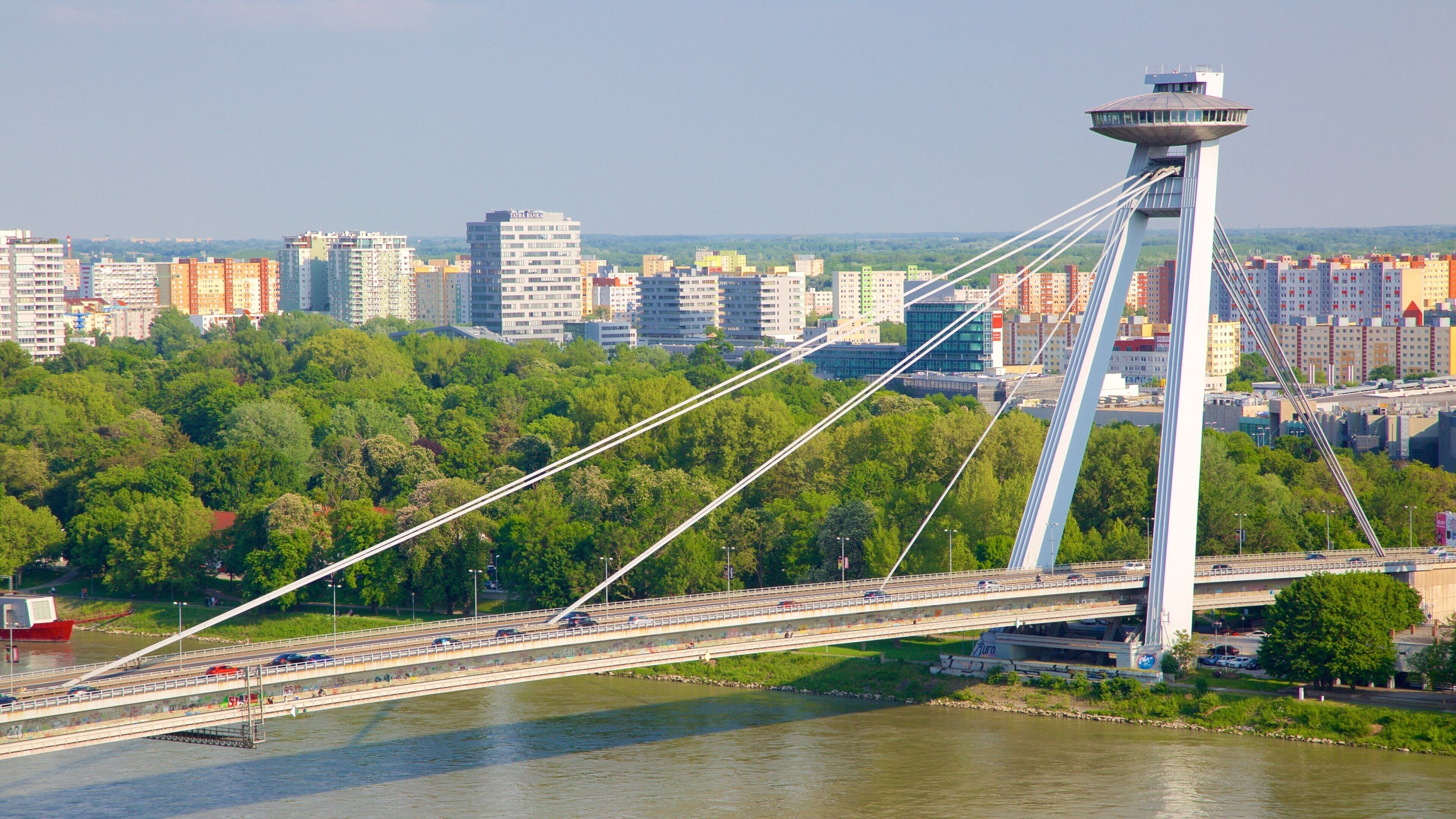 New Bridge featuring a bridge, a city and a river or creek