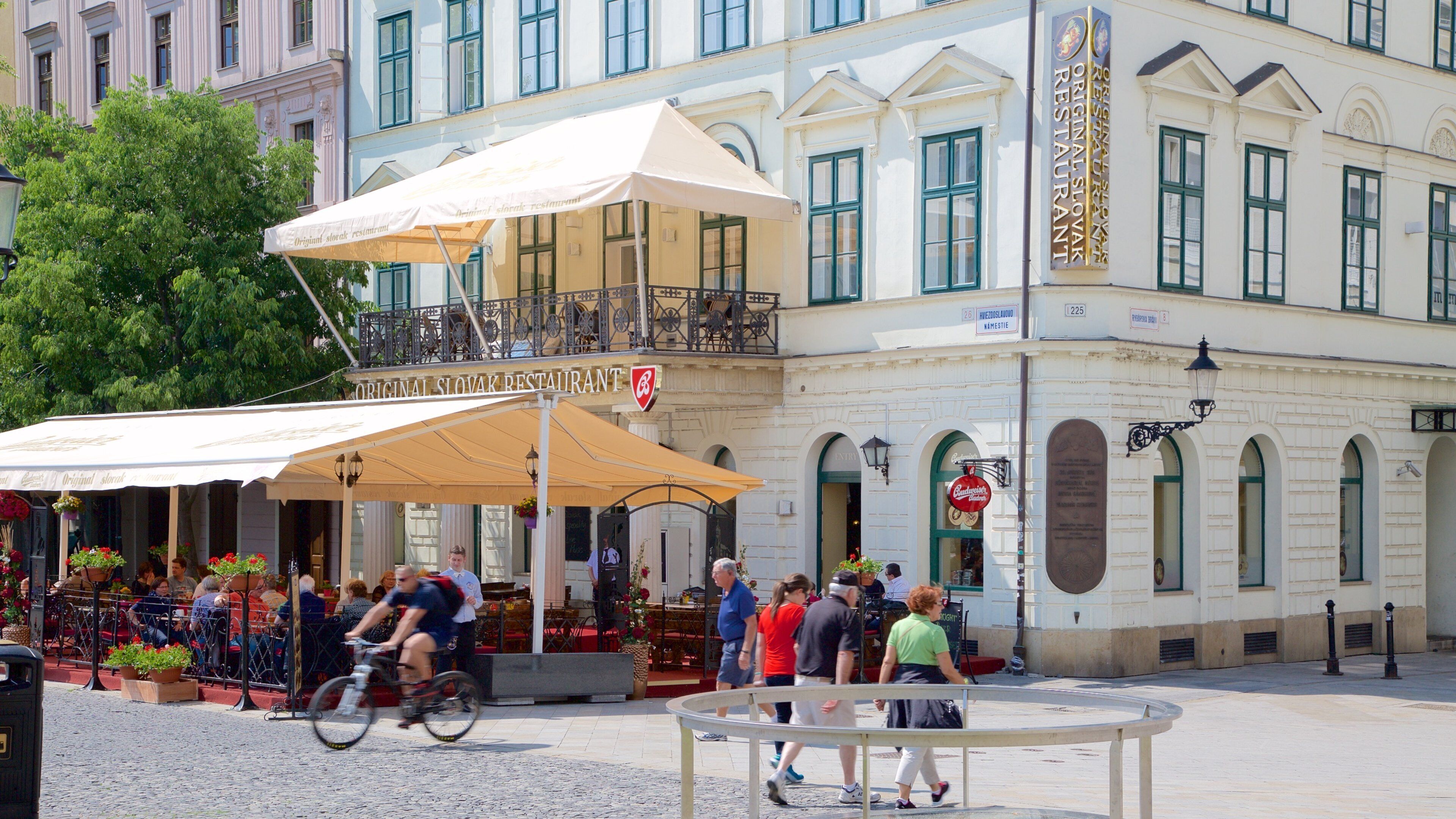 Plaza de Hviezdoslavovo que incluye una ciudad y escenas urbanas