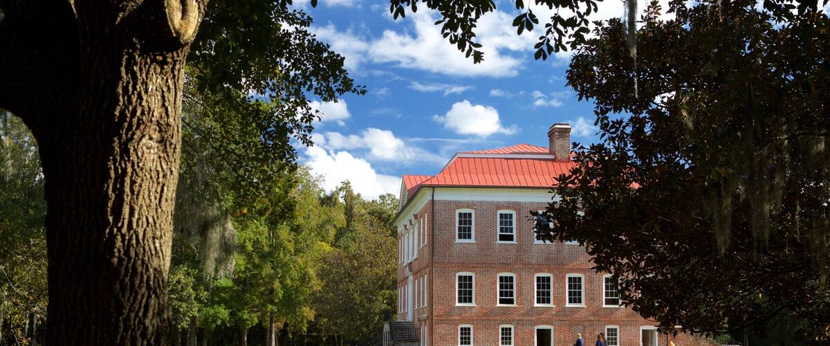 Drayton Hall showing a house and a park