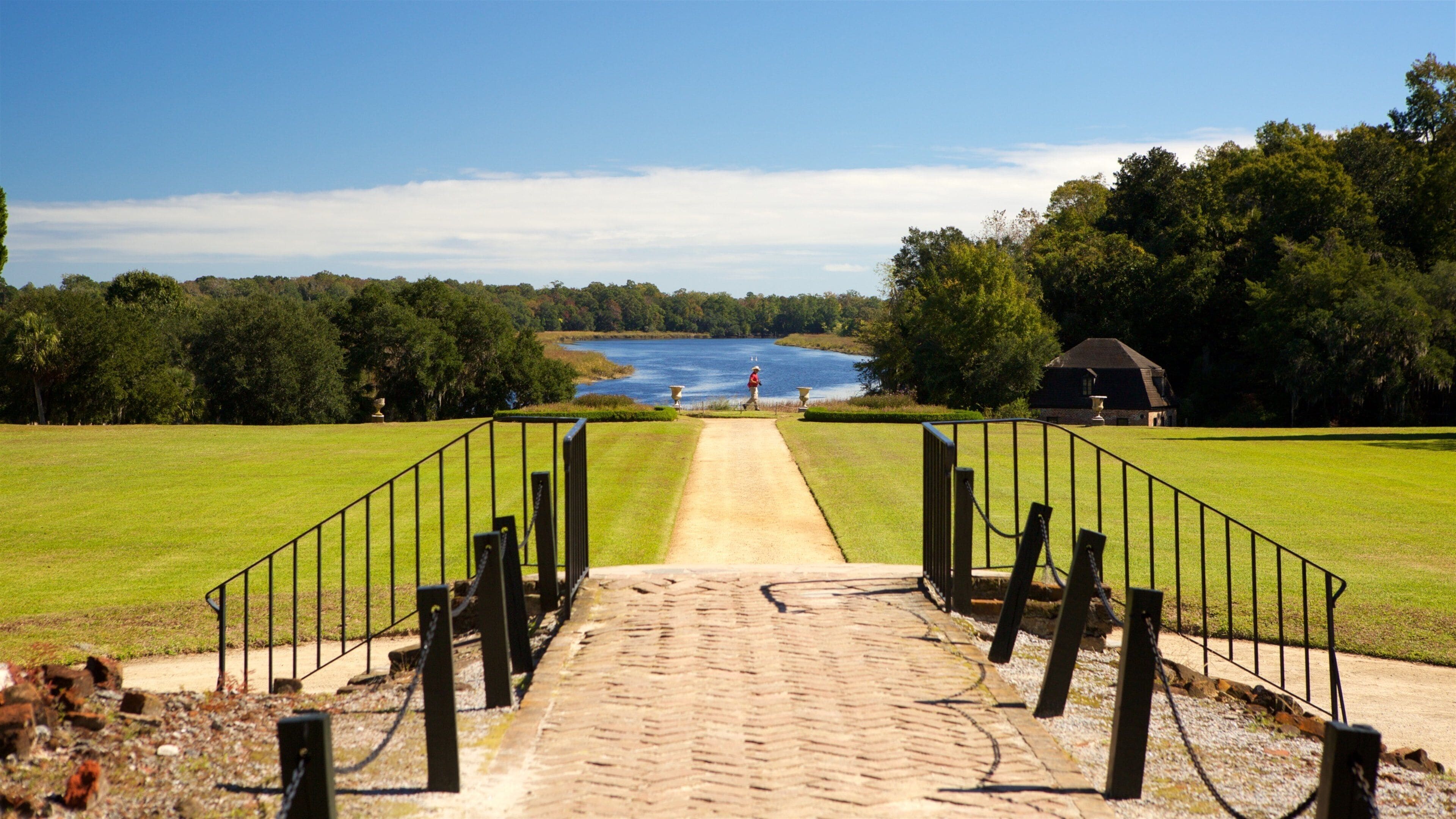 Middleton Place fasiliteter samt elv eller bekk og park