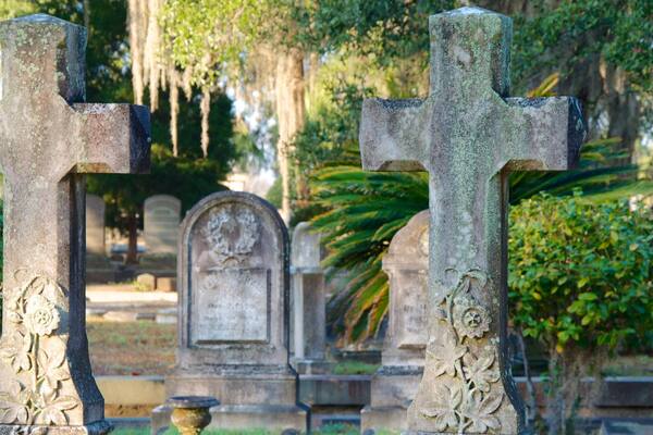 Magnolia Cemetery mit einem Friedhof und Monument