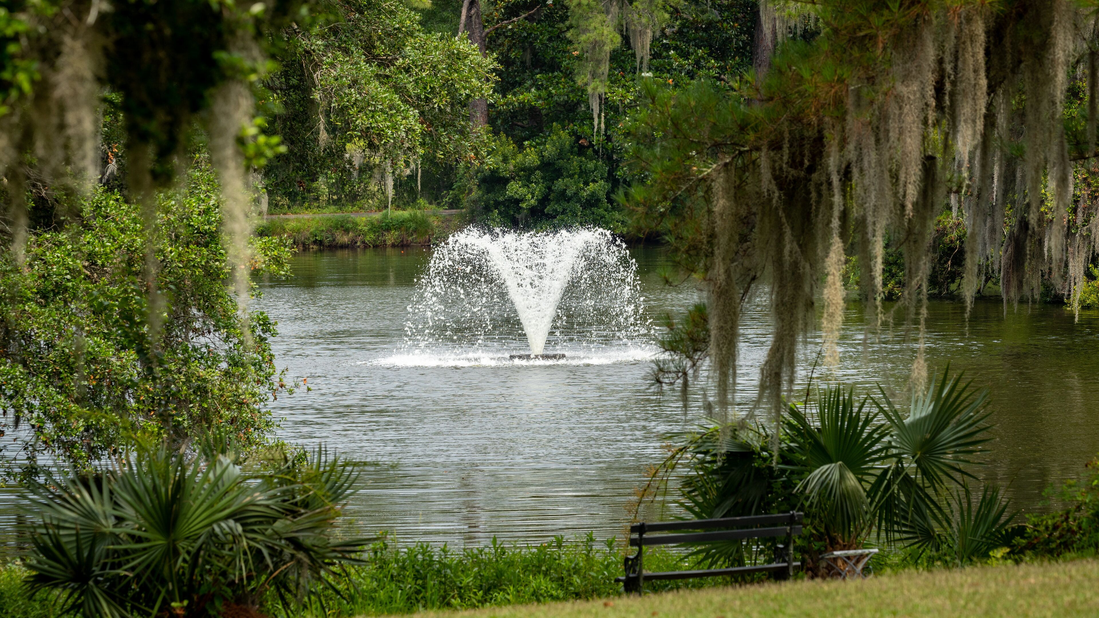 Charles Towne Landing State Historic Site featuring a pond and a fountain