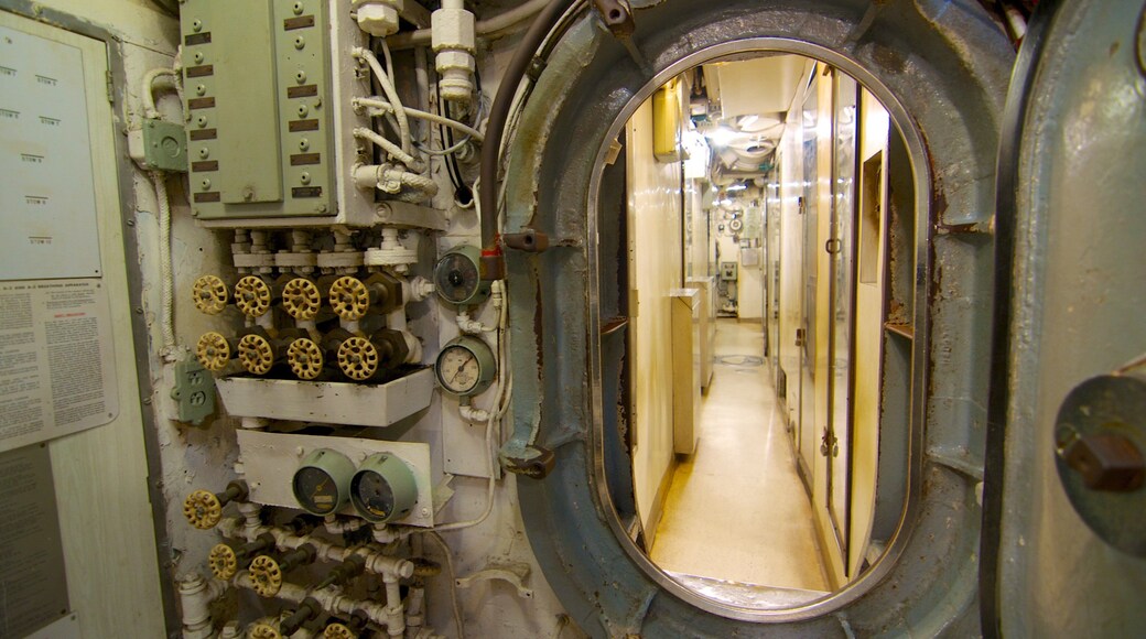 Patriots Point which includes interior views and military items