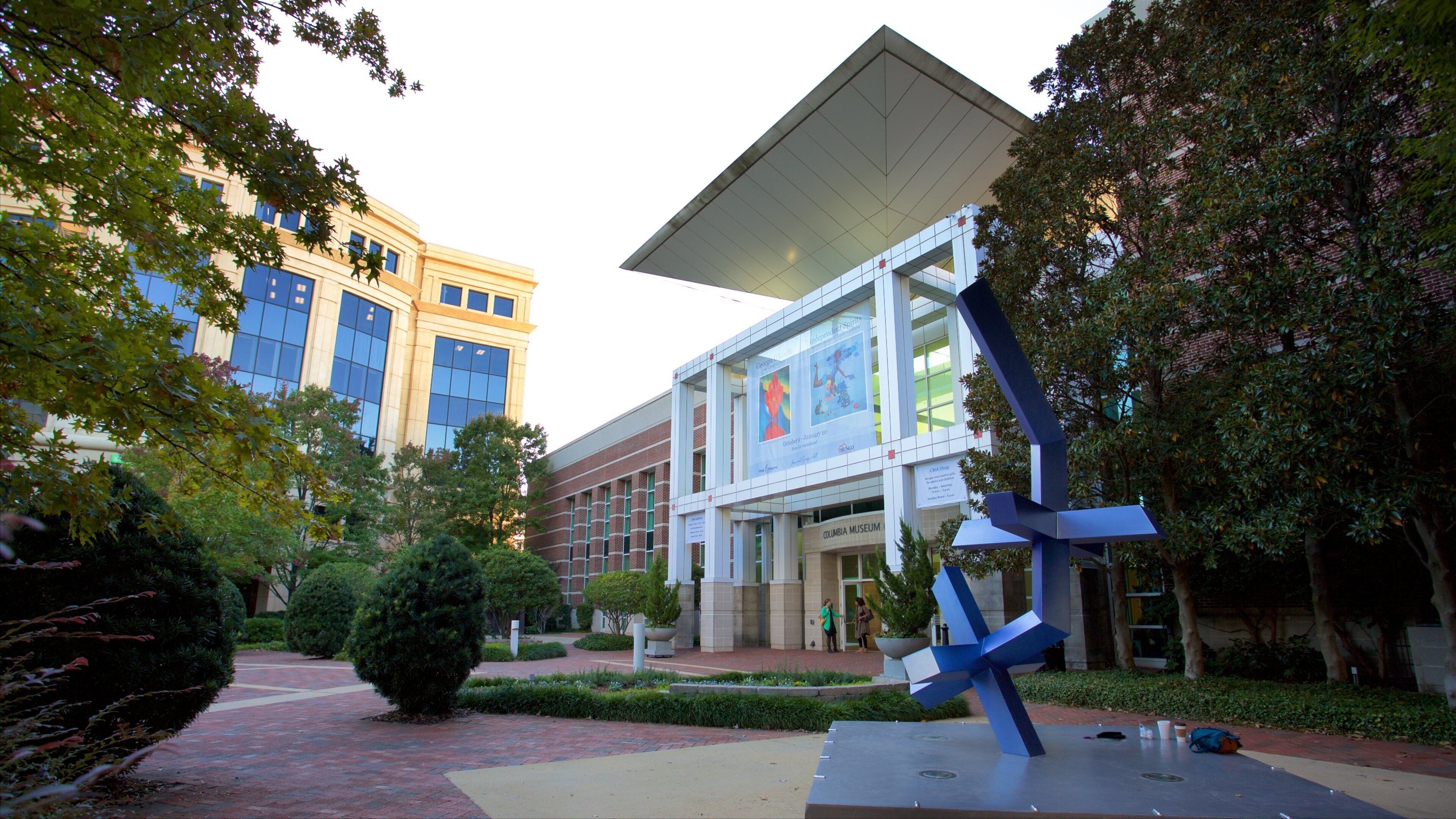 Columbia Museum of Art featuring a square or plaza and outdoor art
