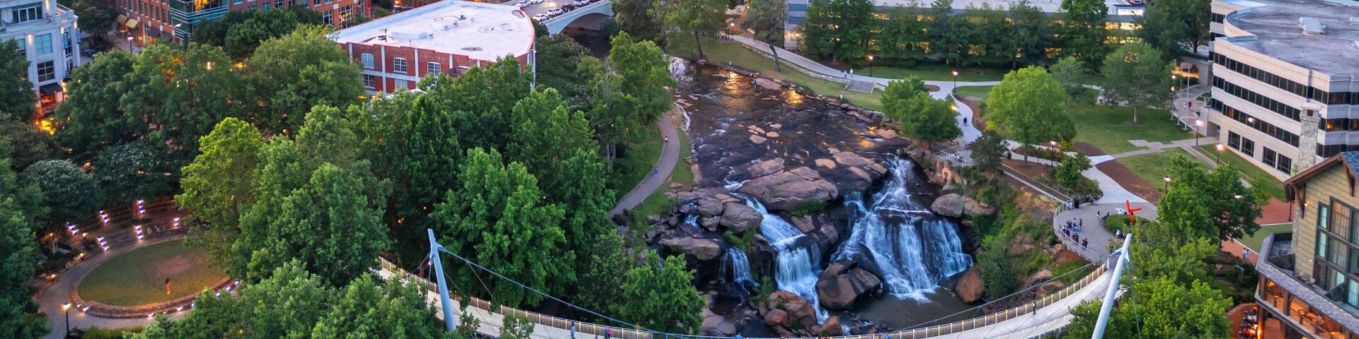 Greenville, South Carolina at Falls Park on Reedy Creek