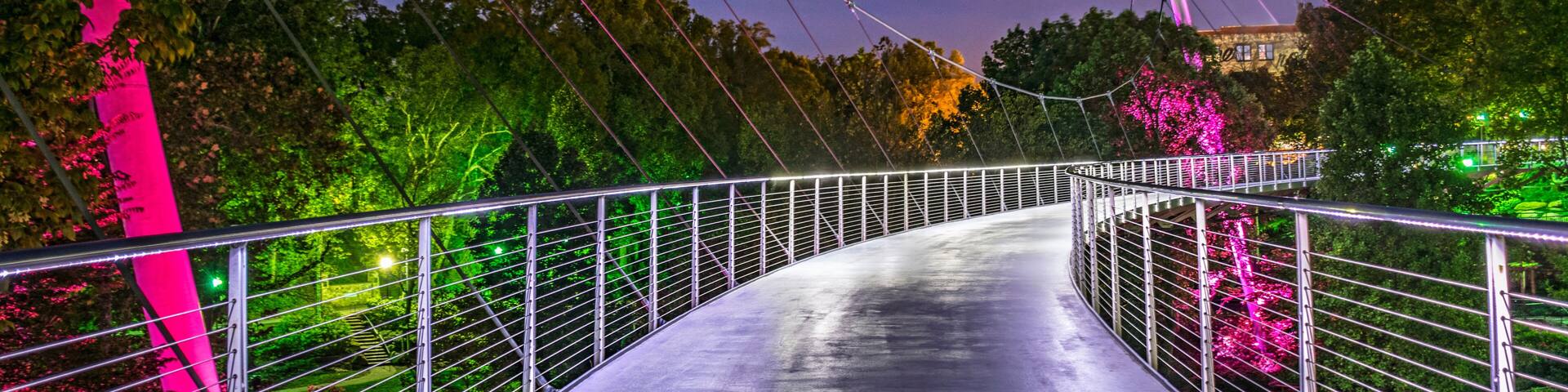 Falls Park Liberty Bridge in Downtown Greenville South Carolina SC