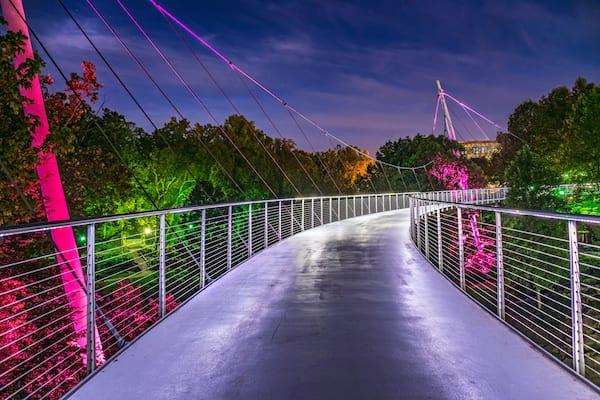 Falls Park Liberty Bridge in Downtown Greenville South Carolina SC