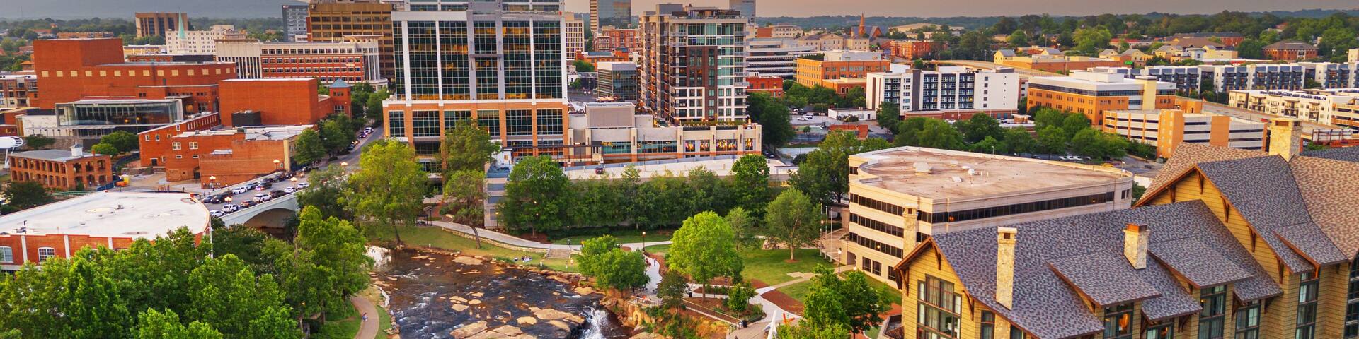 Greenville, South Carolina at Falls Park on Reedy Creek