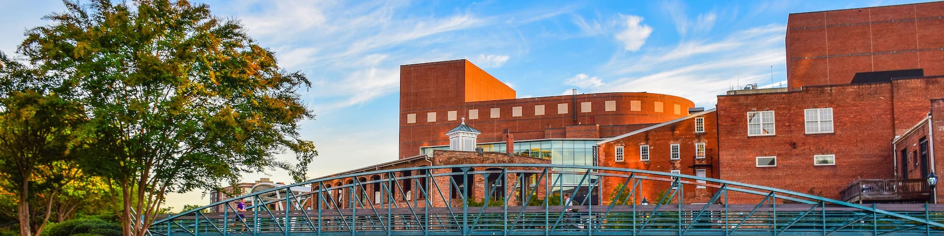 Reedy River and Wyche Pavilion Peace Center in Downtown Greenville South Carolina SC