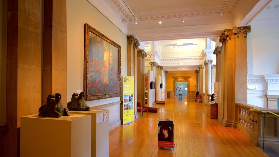 Cartwright Hall Art Gallery showing interior views and art