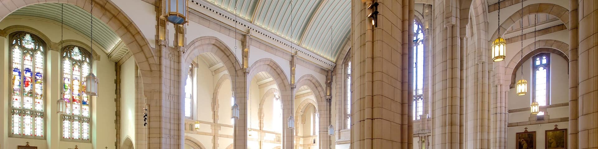 St. Anne\'s Roman Catholic Cathedral which includes a church or cathedral, religious aspects and interior views